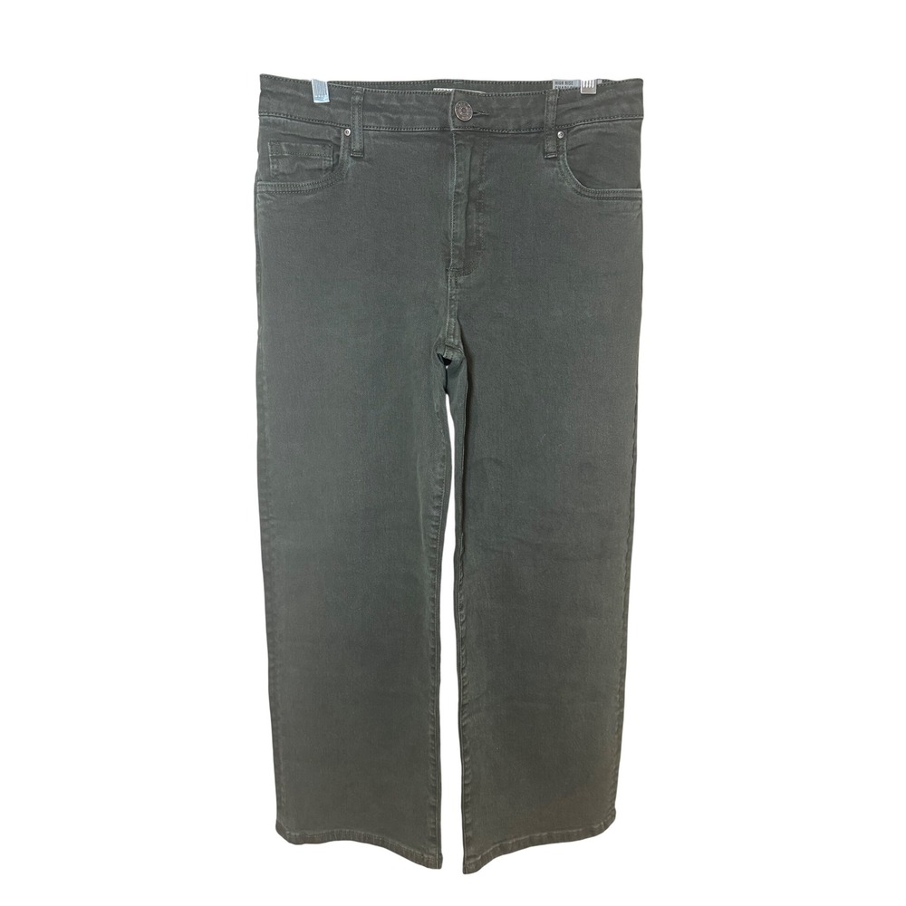 Kut From the Kloth NWT Charlotte Wide Leg Jeans High Rise Sherwood Forest Size 6